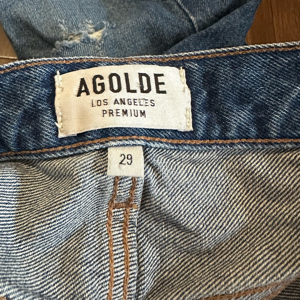 AGOLDE denim Jamie Straight Lowdown distressed organic cotton size 29 A073-778 - Picture 2 of 11